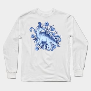 Lambeosaurus in Tulips Long Sleeve T-Shirt